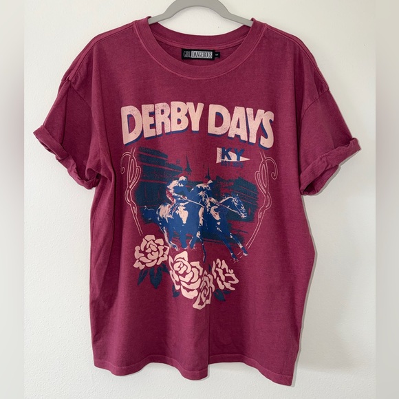 Anthropologie GIRLDANGEROUS Derby Days Boyfriend tee size small - Picture 2 of 8